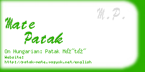 mate patak business card